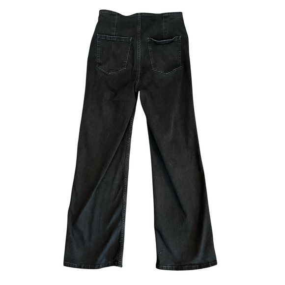 Free People We the Free Isla Slim Straight Jeans Black Size 29 Bootcut Pull On - Picture 6 of 11